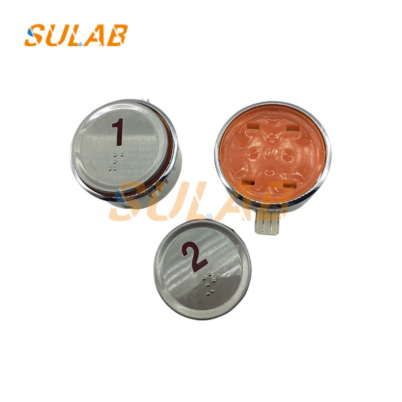 LG Sigma Elevator Button Large Round Stainless Steel Panel with LED Indicators and Braille Marks