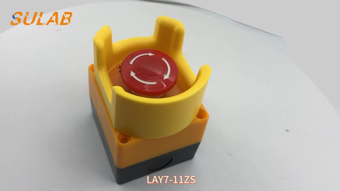 Elevator Safety Emergency Stop Switch with Flame-Retardant ABS Shell and 1NO+1NC Contact Configuration for Universal Mounting