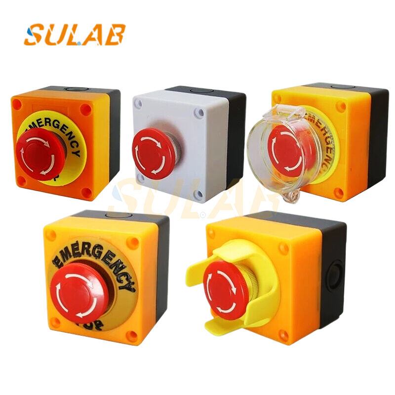 Elevator Safety Emergency Stop Switch with Flame-Retardant ABS Shell and 1NO+1NC Contact Configuration for Universal Mounting