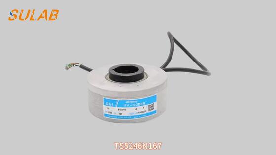 Tamagawa TS5246N167 Bộ mã hóa xoay trục rỗng với 8192 xung mỗi vòng quay và nguồn điện DC 5V cho động cơ kéo PMSM thang máy